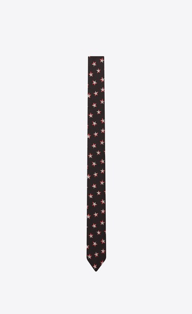 Narrow star jacquard tie